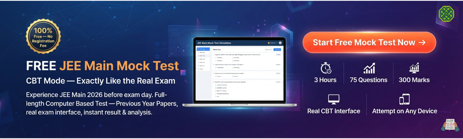 Free JEE Main Mock Test 2026 — CBT Mode | Previous Year Papers | Scholar's Mate Bhagalpur